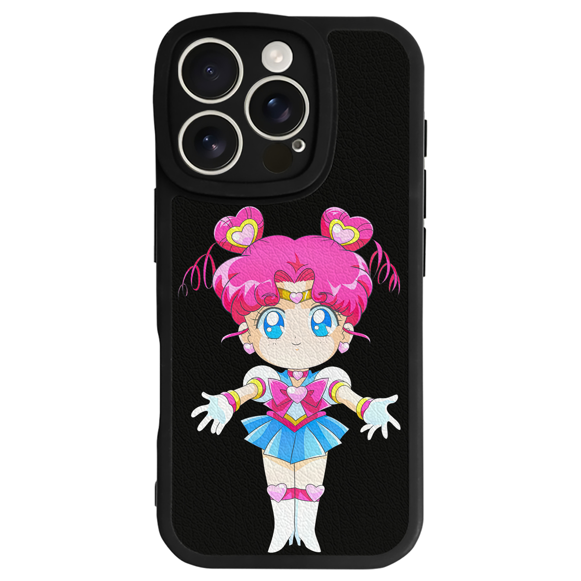 （画像用） 美少女戦士セーラームーン ちびうさ Sailor Moon Chibiusa Tsukino Usagi Small Lady Serenity 【iPhone 16シリーズ対応】シリコンスマホケース（レザー調） 材質：シリコン